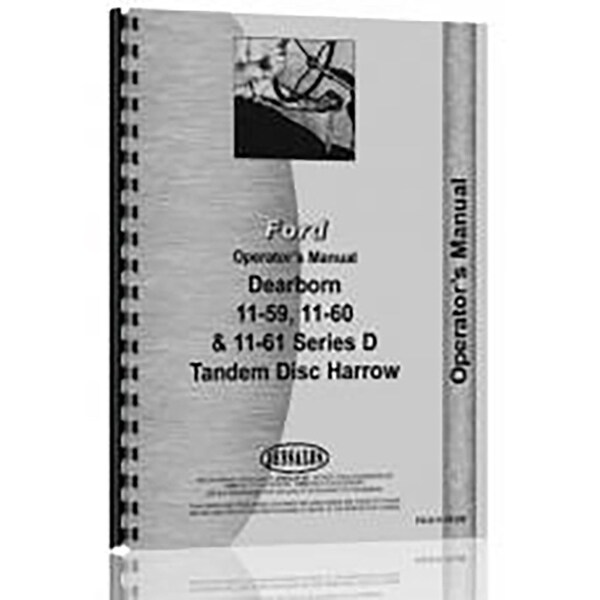 Aftermarket Dearborn Tandem Disc Harrow Tractor Operator Manual (FO-O-11-59 DB) RAP71123 - main